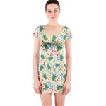 pop art christmas tree Short Sleeve Bodycon Dress