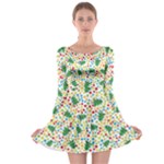 pop art christmas tree Long Sleeve Skater Dress