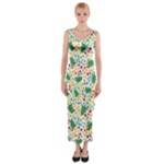 pop art christmas tree Fitted Maxi Dress