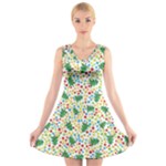 pop art christmas tree V-Neck Sleeveless Dress