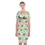 pop art christmas tree Classic Short Sleeve Midi Dress