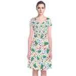 pop art christmas tree Short Sleeve Front Wrap Dress