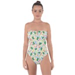 pop art christmas tree Tie Back One Piece Swimsuit