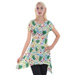 pop art christmas tree Short Sleeve Side Drop Tunic