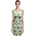 pop art christmas tree Sleeveless Velvet Midi Dress