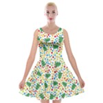 pop art christmas tree Velvet Skater Dress