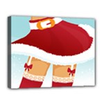 Sexy Mrs Santa Claus Canvas 14  x 11  (Stretched)