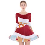 Sexy Mrs Santa Claus Long Sleeve Velvet Skater Dress