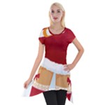 Sexy Mrs Santa Claus Short Sleeve Side Drop Tunic