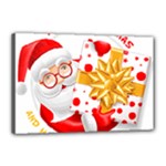 Santa Claus Happy New Year Canvas 18  x 12  (Stretched)