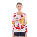 Santa Claus Happy New Year Women s Long Sleeve Tee