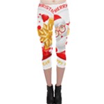 Santa Claus Happy New Year Capri Leggings 