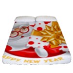 Santa Claus Happy New Year Fitted Sheet (Queen Size)