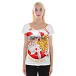 Santa Claus Happy New Year Cap Sleeve Top