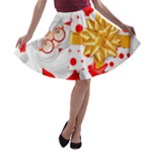 Santa Claus Happy New Year A-line Skater Skirt