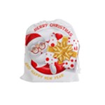 Santa Claus Happy New Year Drawstring Pouch (Large)