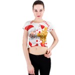 Santa Claus Happy New Year Crew Neck Crop Top