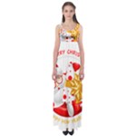 Santa Claus Happy New Year Empire Waist Maxi Dress