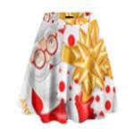 Santa Claus Happy New Year High Waist Skirt