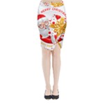 Santa Claus Happy New Year Midi Wrap Pencil Skirt