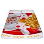 Santa Claus Happy New Year Fitted Sheet (King Size)