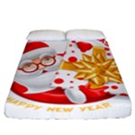 Santa Claus Happy New Year Fitted Sheet (California King Size)