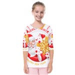 Santa Claus Happy New Year Kids  Quarter Sleeve Raglan Tee