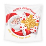 Santa Claus Happy New Year Square Tapestry (Large)