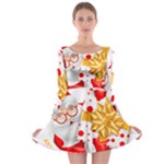 Santa Claus Happy New Year Long Sleeve Skater Dress