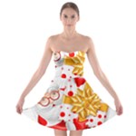 Santa Claus Happy New Year Strapless Bra Top Dress