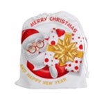 Santa Claus Happy New Year Drawstring Pouch (XXL)