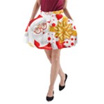 Santa Claus Happy New Year A-Line Pocket Skirt