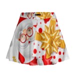 Santa Claus Happy New Year Mini Flare Skirt