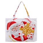 Santa Claus Happy New Year Zipper Medium Tote Bag