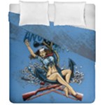 Navy Anchor s Aweigh Pinup Girl Duvet Cover Double Side (California King Size)