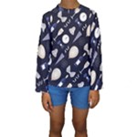 purple new years day Kids  Long Sleeve Swimwear