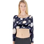 purple new years day Long Sleeve Crop Top