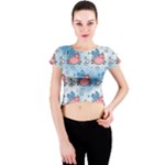 flying pigs Crew Neck Crop Top