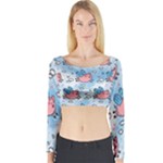 flying pigs Long Sleeve Crop Top