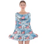 flying pigs Long Sleeve Skater Dress