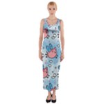 flying pigs Fitted Maxi Dress