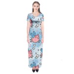 flying pigs Short Sleeve Maxi Dress