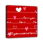 Red Love You Mini Canvas 6  x 6  (Stretched)