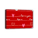 Red Love You Mini Canvas 6  x 4  (Stretched)