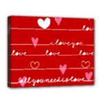 Red Love You Canvas 14  x 11  (Stretched)