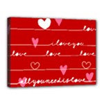 Red Love You Canvas 16  x 12  (Stretched)