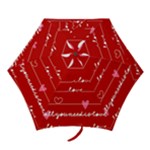 Red Love You Mini Folding Umbrella