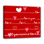 Red Love You Deluxe Canvas 24  x 20  (Stretched)