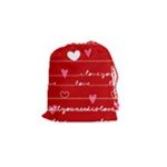 Red Love You Drawstring Pouch (Small)