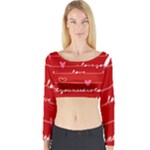 Red Love You Long Sleeve Crop Top